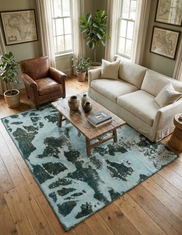 4' 5 x 5' 2 Hand Knotted Ultra Vintage Persian Wool Rug