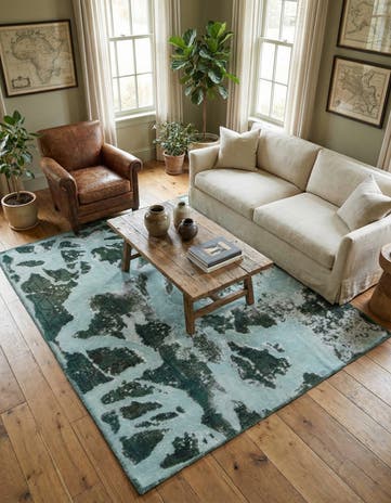 4' 5 x 5' 2 Hand Knotted Ultra Vintage Persian Wool Rug