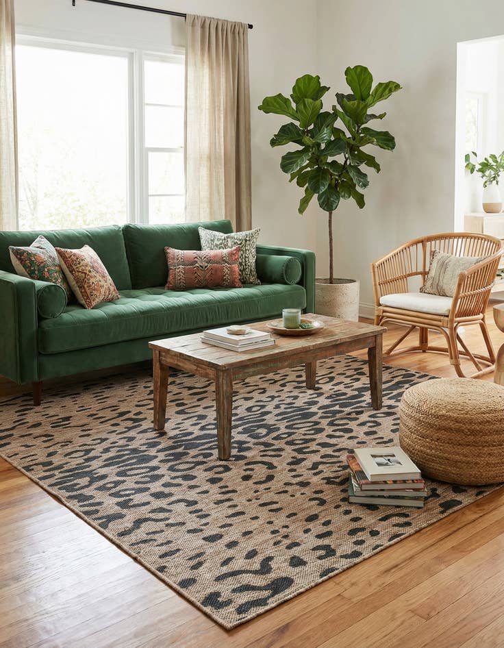 Detail image of 6' x 6'  Washable Safari Indoor / Outdoor Square Rug