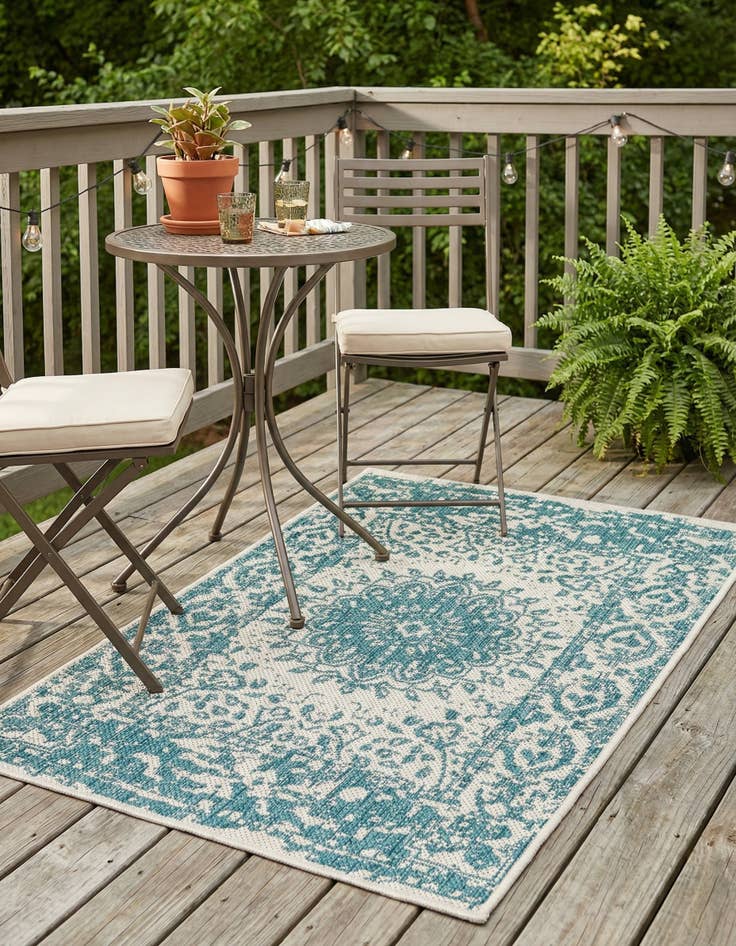 Detail image of 2' x 3'  Washable Traditional Indoor / Outdoor Rug