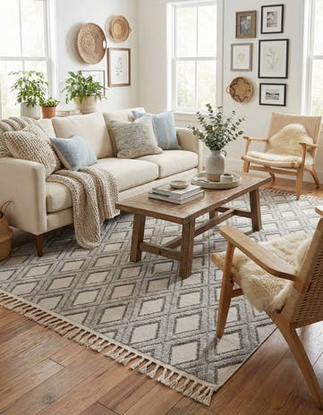 Sandy Beige Arlo Square Rug