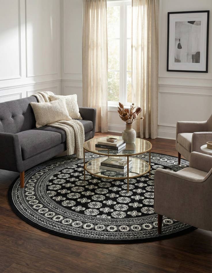 Detail image of 7' 10 x 7' 10 Bokhara Round Rug