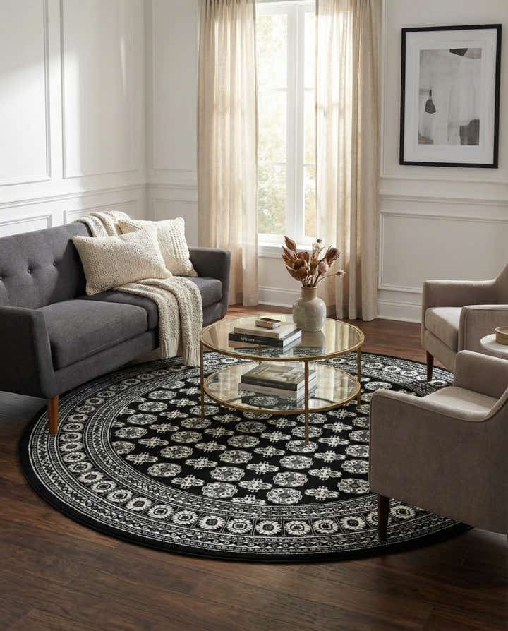 7' 10 x 7' 10 Bokhara Round Rug