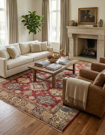 7' 1 x 9' 9 Hand Knotted Kazak Rug