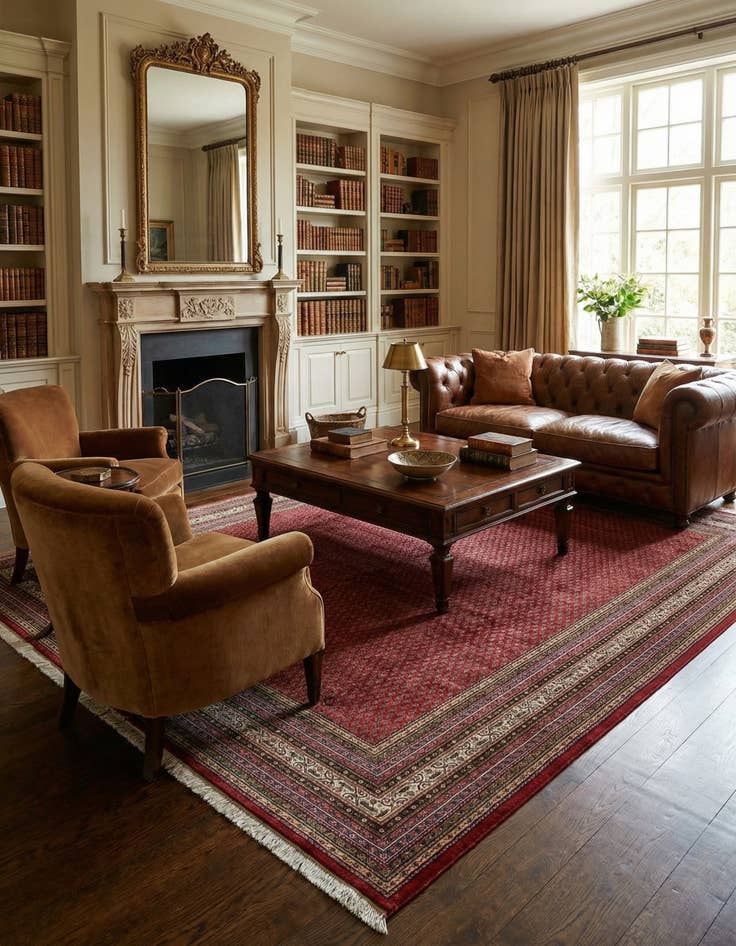 Detail image of 9' 8 x 13'  Hand Knotted Mir Oriental Wool Rug