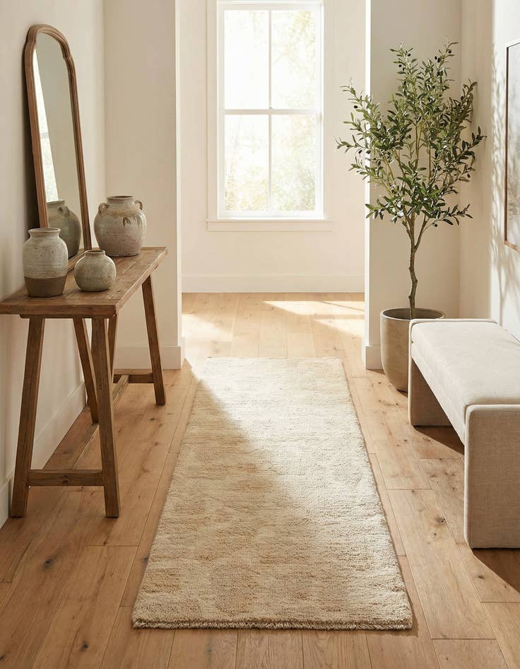 Detail image of 2' 8 x 8' 3  Hand Knotted Moroccan Wool Runner Rug