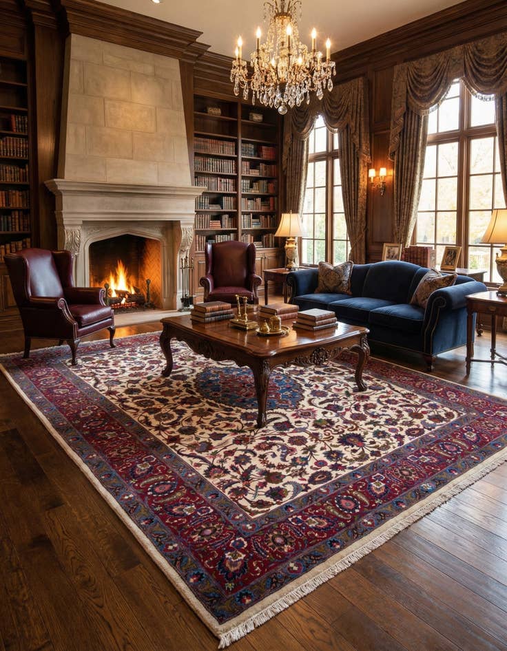 Detail image of  9' 11 x 12' 8  Hand Knotted Kashmar Persian Wool Rug