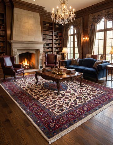 9' 11 x 12' 8 Hand Knotted Kashmar Persian Wool Rug