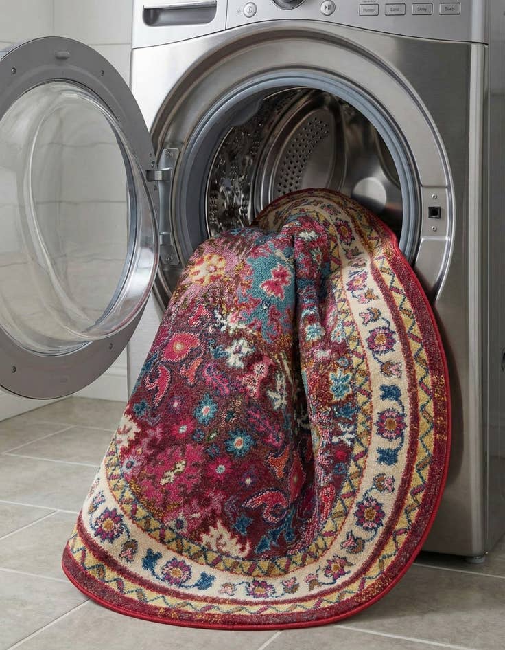 Detail image of  6' x 6'  Washable Fleur Round Rug