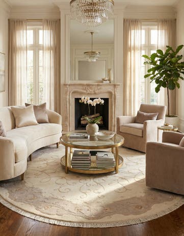 7' 10 x 7' 10 Hand Knotted Darya Wool Round Rug