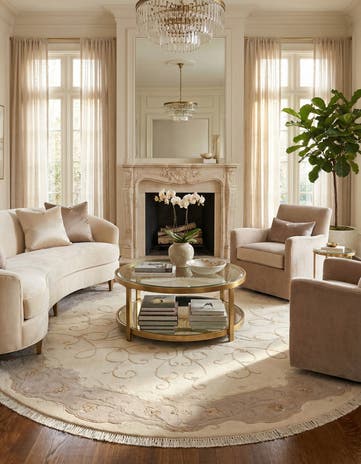 7' 10 x 7' 10 Hand Knotted Darya Wool Round Rug