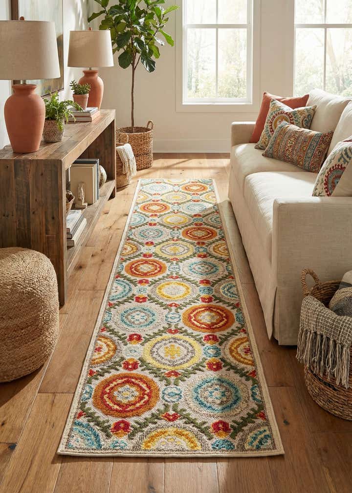 2' 7 x 12' Easy-Clean Casablanca Indoor / Outdoor Runner Rug