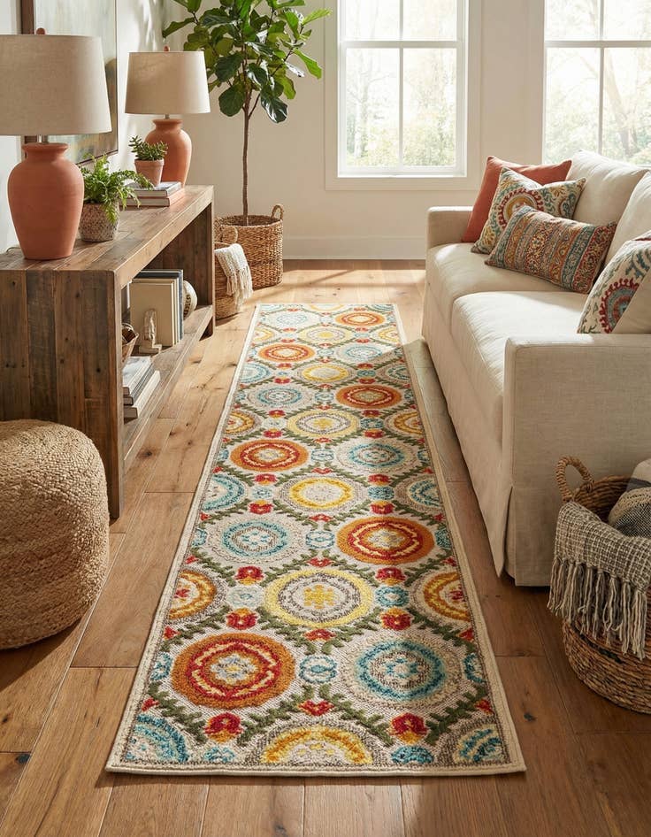 Detail image of 2' 7 x 12'  Washable Casablanca Indoor / Outdoor Runner Rug