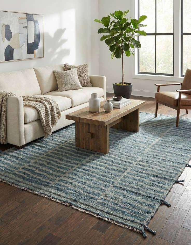 Detail image of 5' 7 x 8' 1  Hand Knotted Moroccan Wool Rug