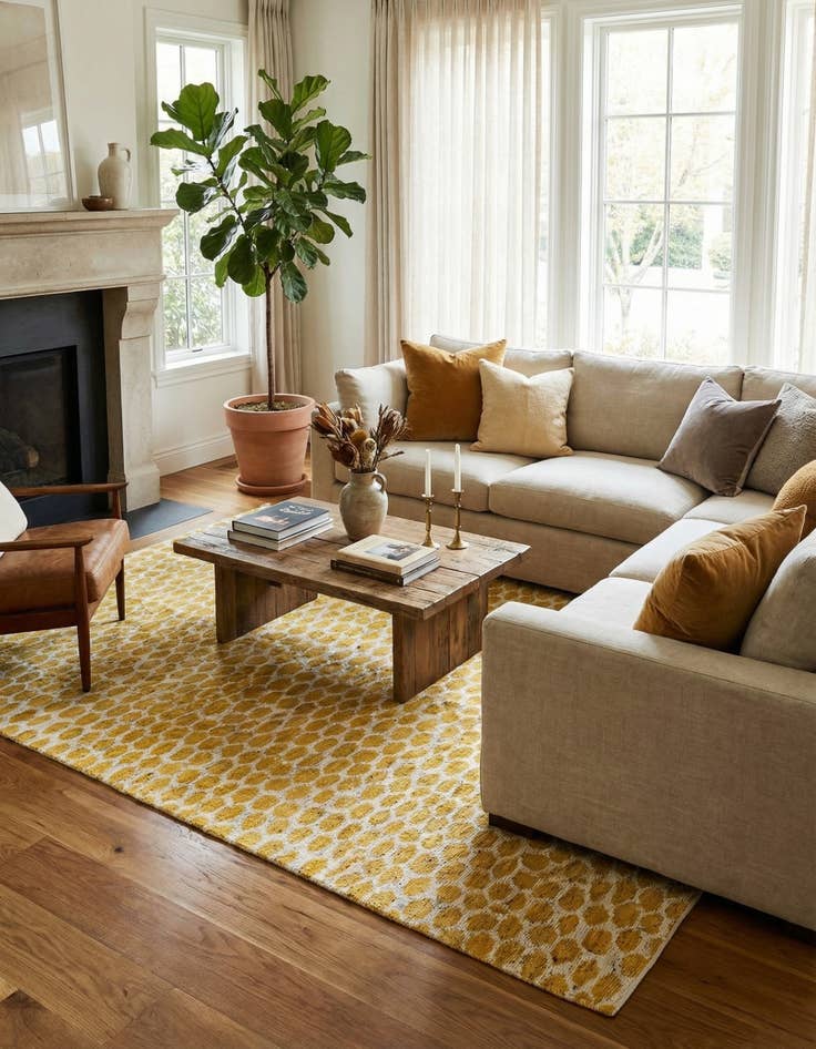 Detail image of 6' 1 x 9' 1  Hand Knotted Moroccan Wool Rug