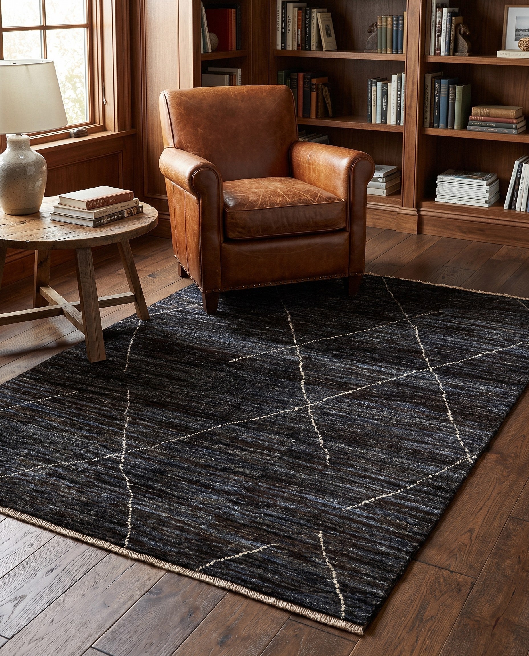 4' 5 x 6' 4 Hand Knotted Moroccan Wool Rug