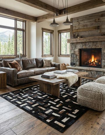 5' 2 x 8' 1 Cowhide - Patchwork Rug