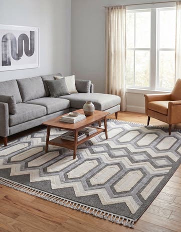 Charcoal Arlo Square Rug