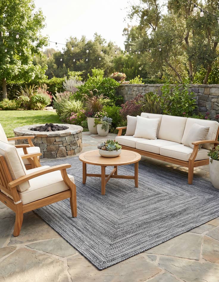 Detail image of 9' x 12' Easy-Clean Eco Verse Washable Indoor / Outdoor Rug