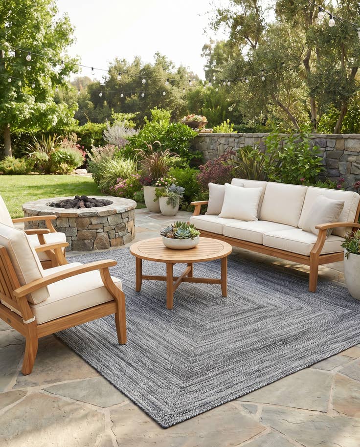 Detail image of 9' x 12' Easy-Clean Eco Verse Washable Indoor / Outdoor Rug