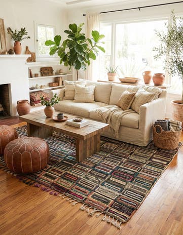 5' 4 x 8' 1 Hand Knotted Moroccan Wool Rug
