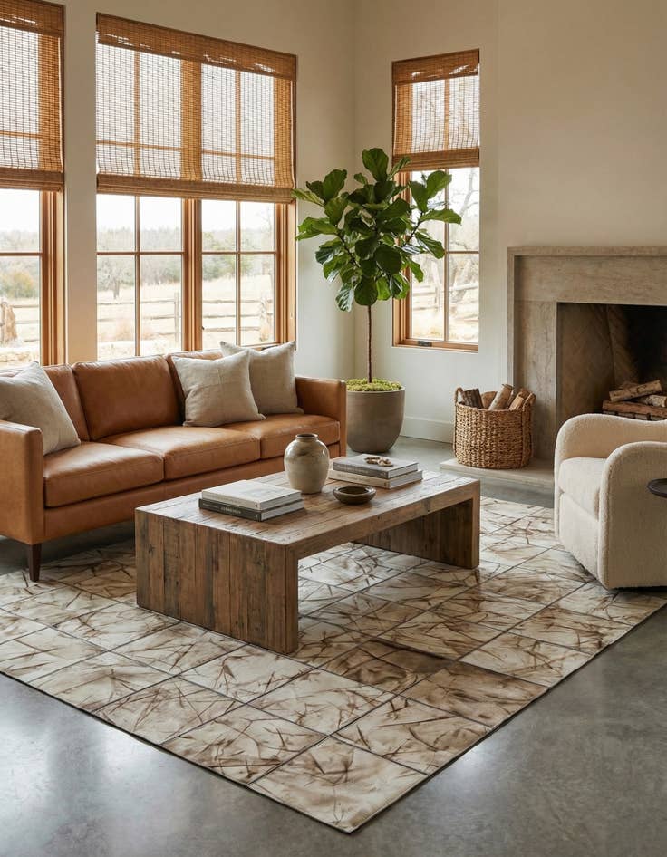 Detail image of  5' x 7' 11 Cowhide - Patchwork Rug