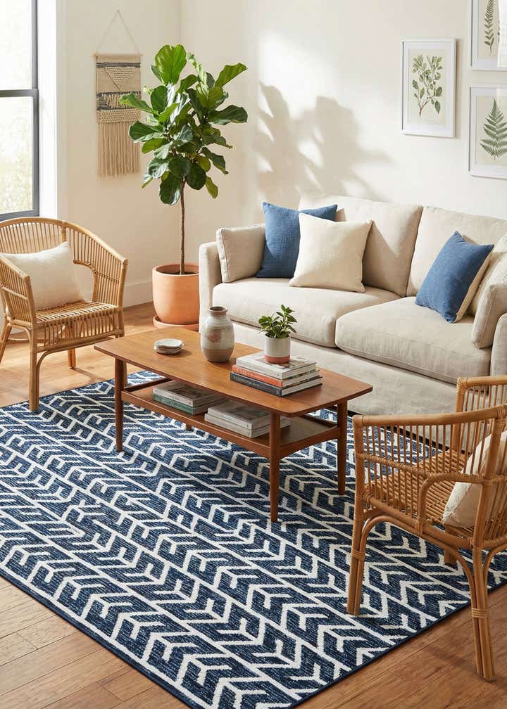 7' 10 x 7' 10 Easy-Clean Sabrina Soto Aston Indoor / Outdoor Square Rug
