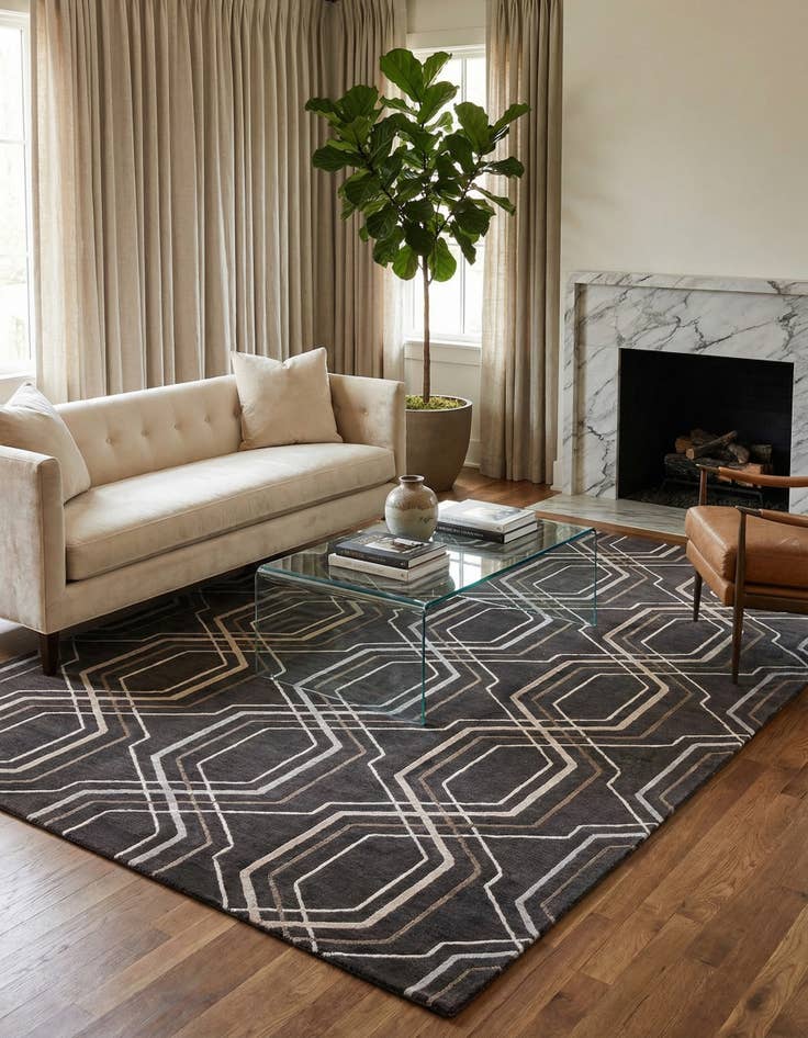 Detail image of  6' 8 x 9' 10  Hand Knotted Darya Wool Rug