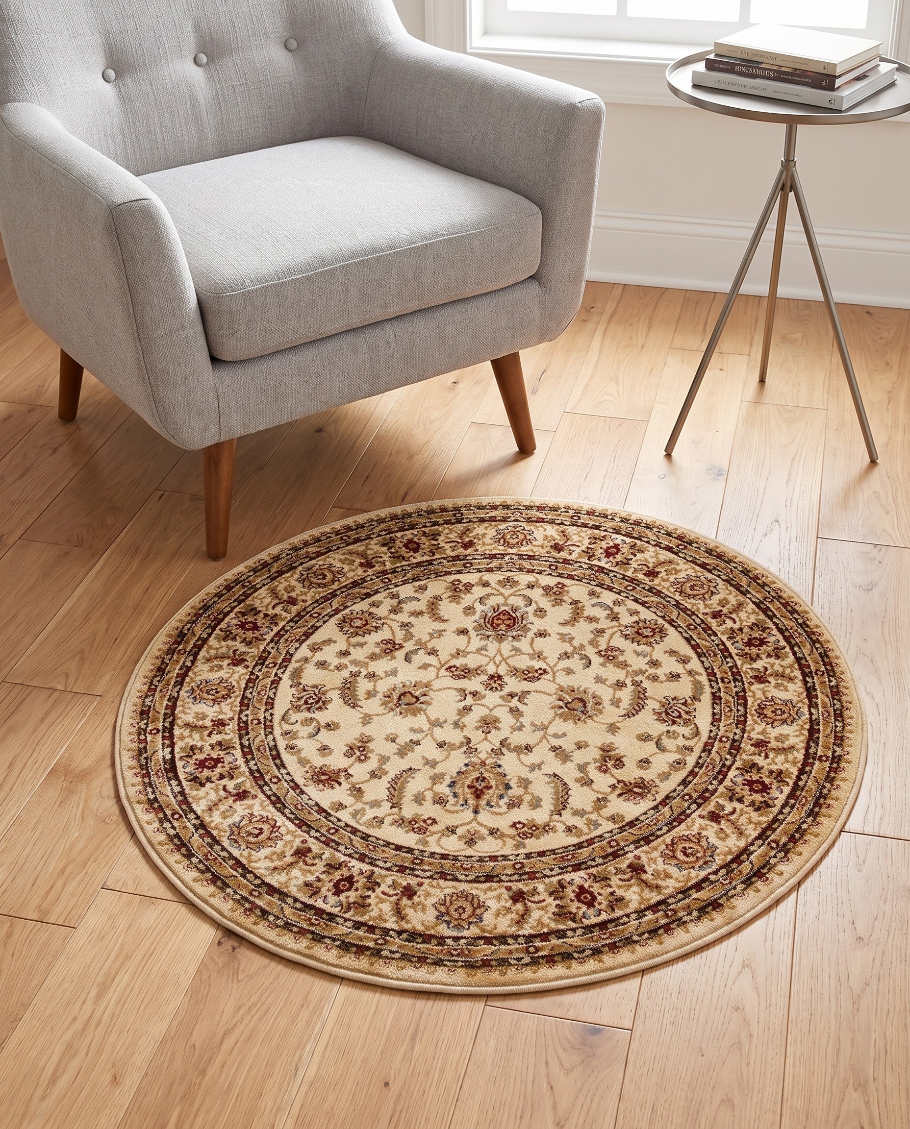 3' x 3' Classic Agra Round Rug