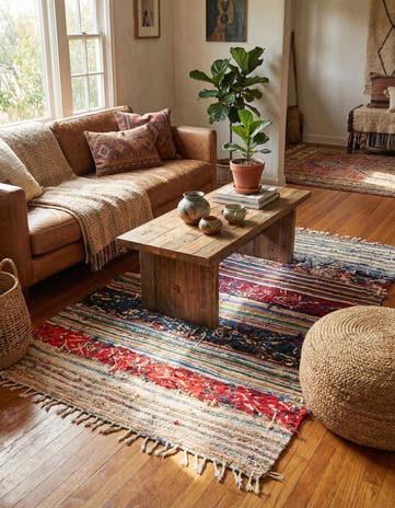 3' 5 x 5' Hand Knotted Moroccan Rug