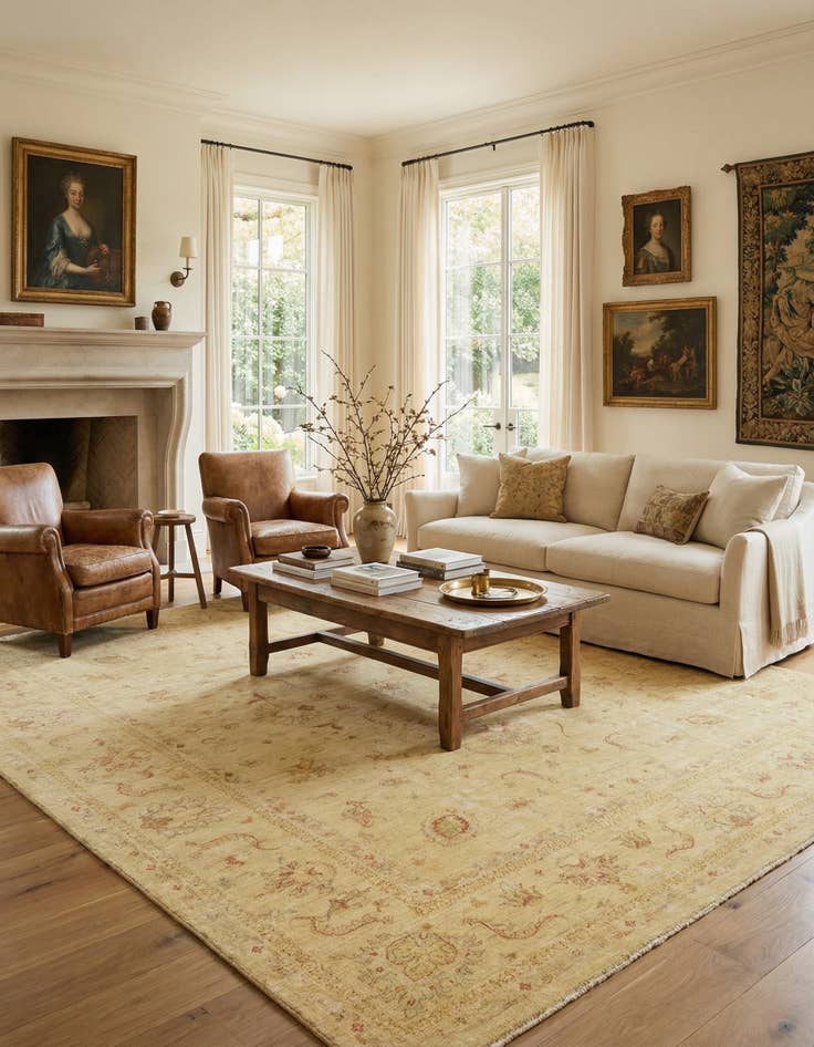 Detail image of 8' 2 x 9' 10  Hand Knotted Peshawar Ziegler Rug