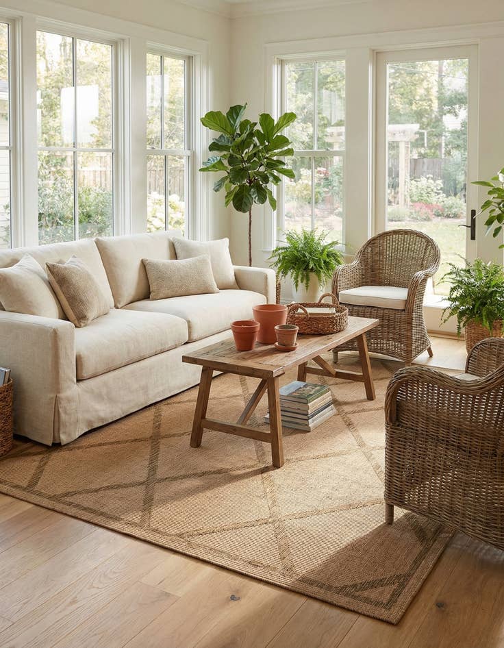 Detail image of 8' x 11' 4  Washable Trellis Indoor / Outdoor Rug