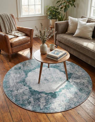 4' x 4' Washable Yara Round Rug