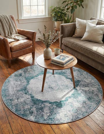 4' x 4' Washable Yara Round Rug