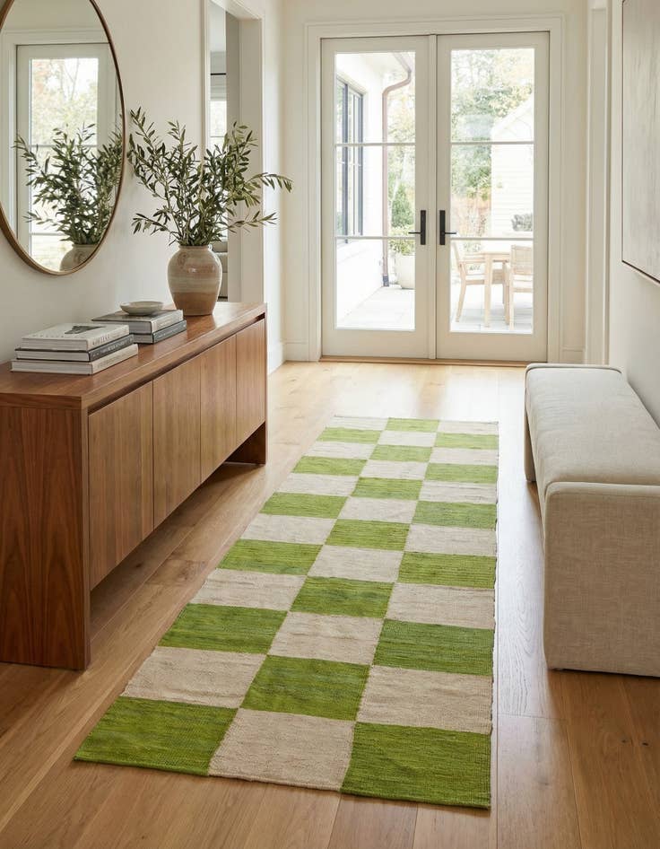 Detail image of 2' 10 x 9' 8  Hand Woven Kilim Modern Wool Runner Rug