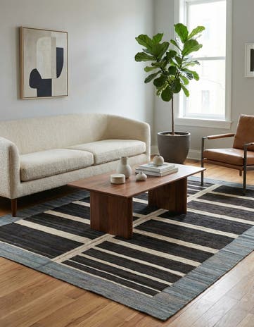 5' x 6' 4 Hand Woven Kilim Modern Wool Rug