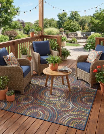 5' 3 x 8' Easy-Clean Baja Indoor / Outdoor Rug