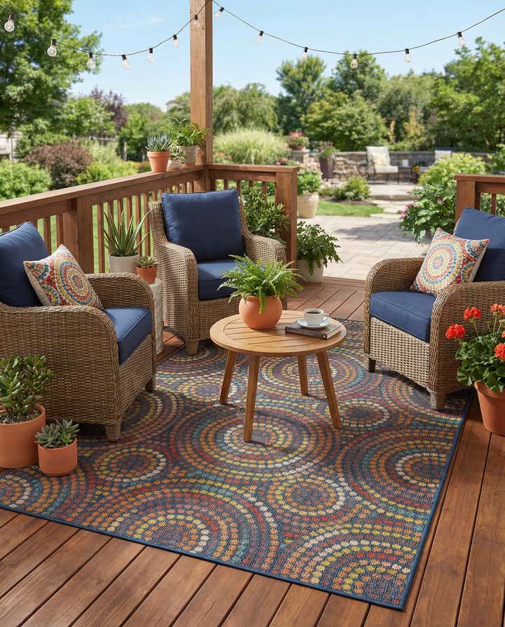 5' 3 x 8' Easy-Clean Baja Indoor / Outdoor Rug