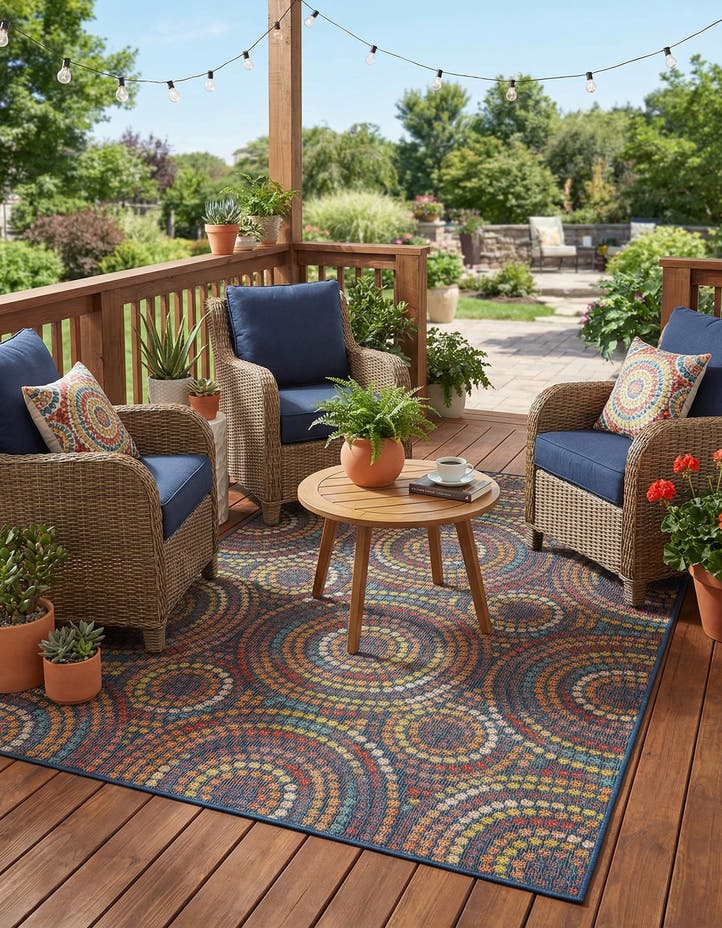 5' 3 x 8' Easy-Clean Baja Indoor / Outdoor Rug