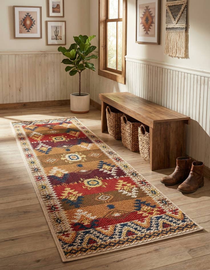 Detail image of  2' x 6'  Washable Baja Indoor / Outdoor Runner Rug