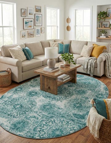 Turquoise Monaco Oval Rug