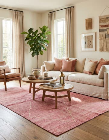 5' 6 x 8' 2 Hand Knotted Moroccan Wool Rug