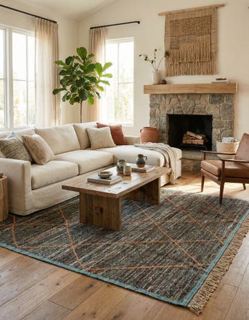 8' x 10' 4 Hand Knotted Moroccan Wool Rug