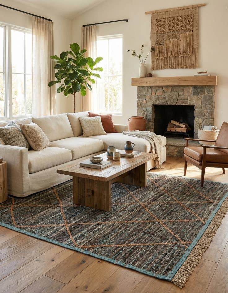 Detail image of  8' x 10' 4  Hand Knotted Moroccan Wool Rug