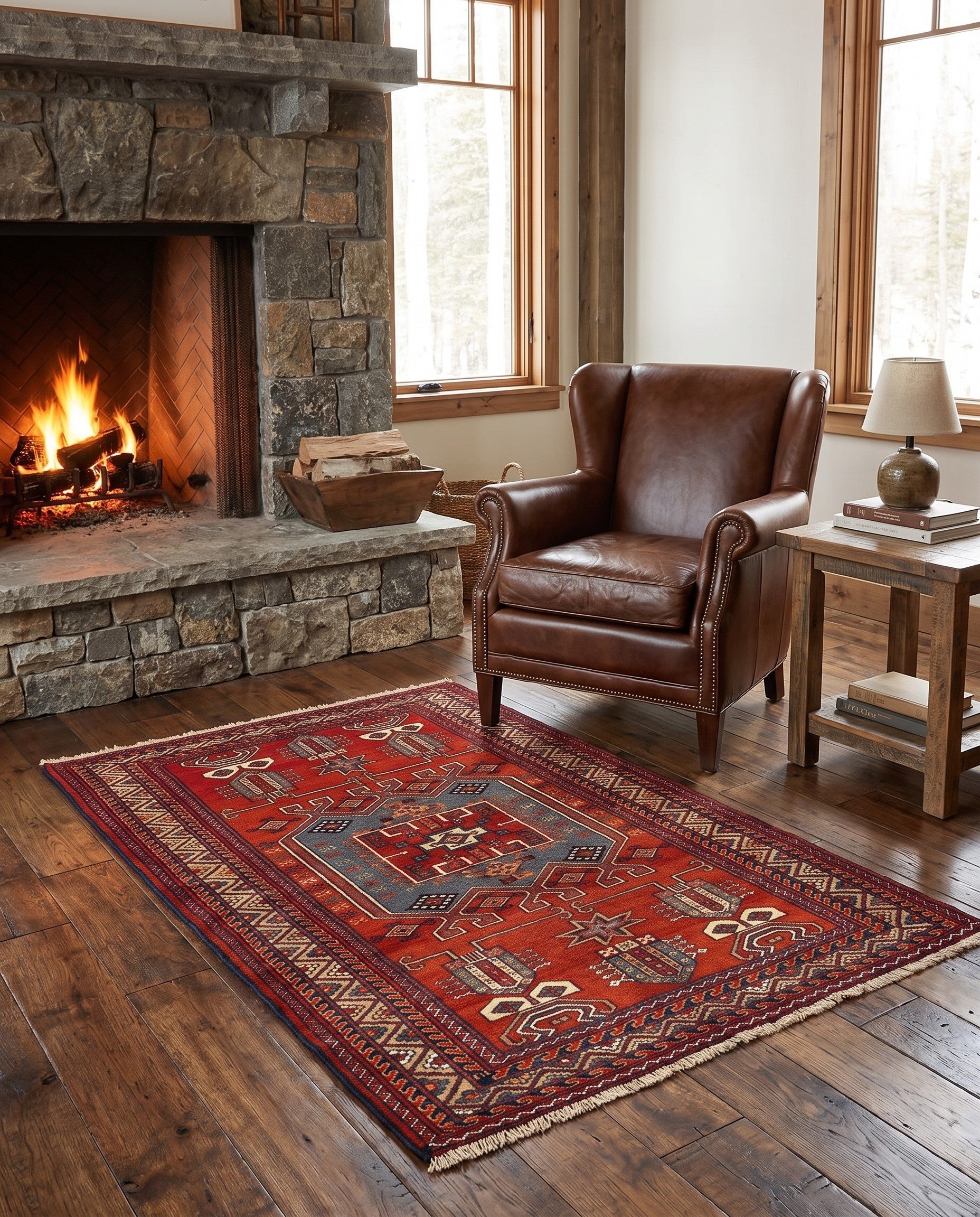 4' 3 x 5' 5 Torkman Wool Rug