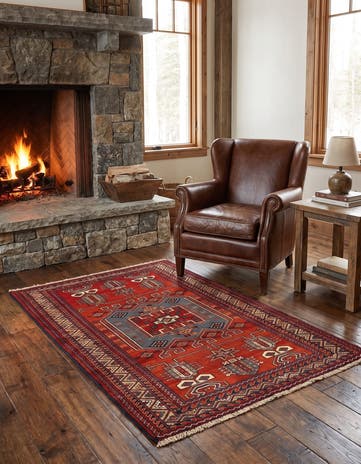 4' 3 x 5' 5 Torkman Wool Rug