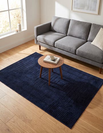 Inkwell Blue Textura Designer Rug