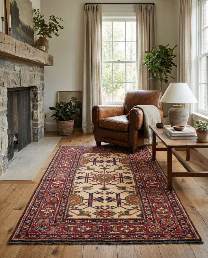 3' x 4' 11 Hand Knotted Kazak Wool Rug