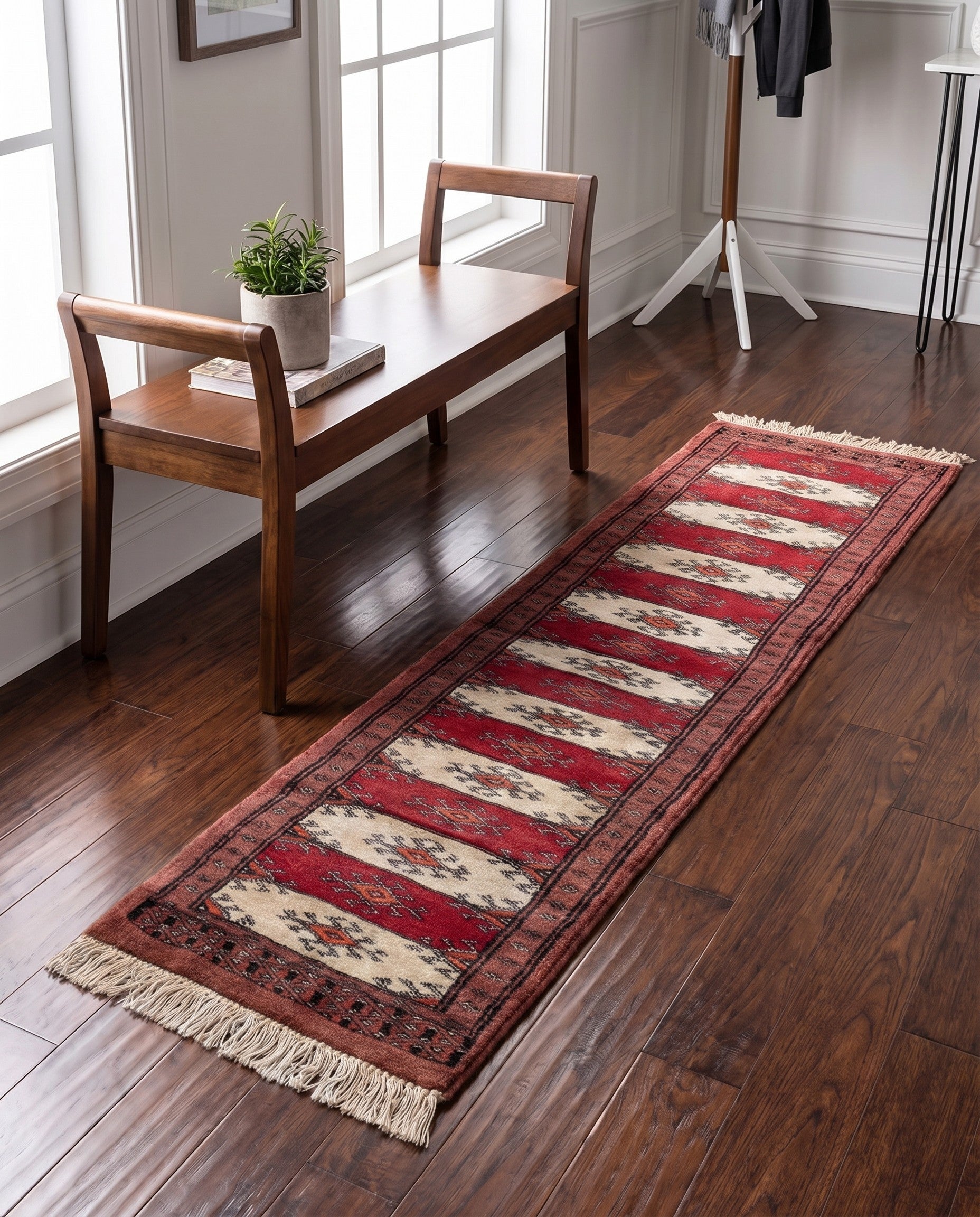 1' x 4' 10 Hand Knotted Bokhara Oriental Wool Runner Rug