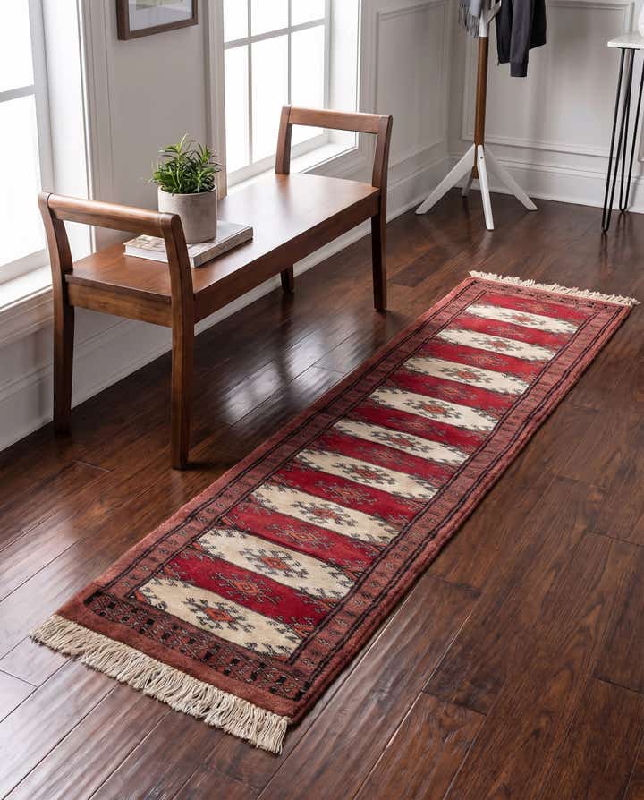 1' x 4' 10 Hand Knotted Bokhara Oriental Wool Runner Rug
